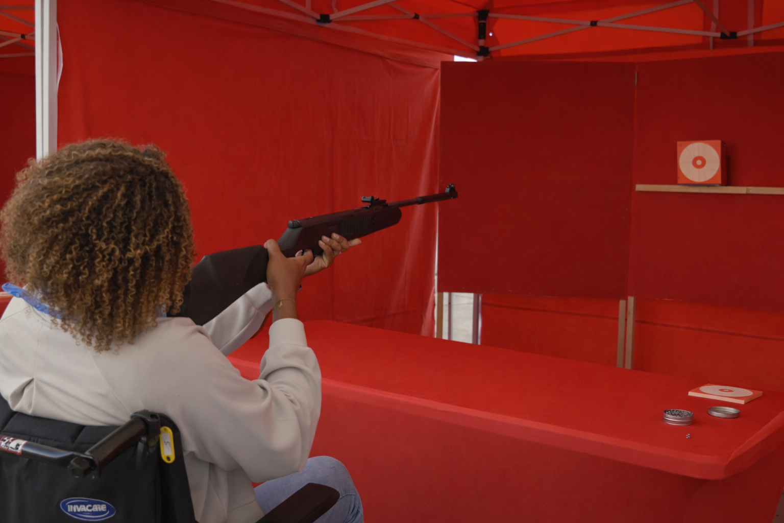 Atelier tir en fauteuil roulant