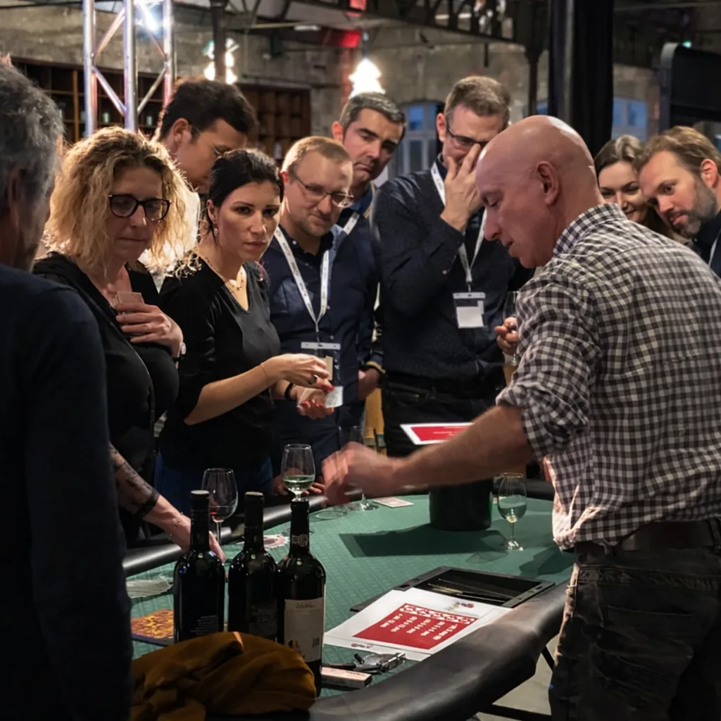Wine Poker dégustation team building Bordeaux — animation oenologique entreprise Gironde