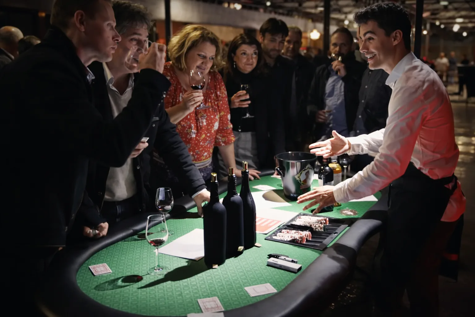 Wine Poker dégustation team building Lyon — animation oenologique entreprise